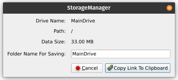 Copy Link Dialog (Whole Drive)