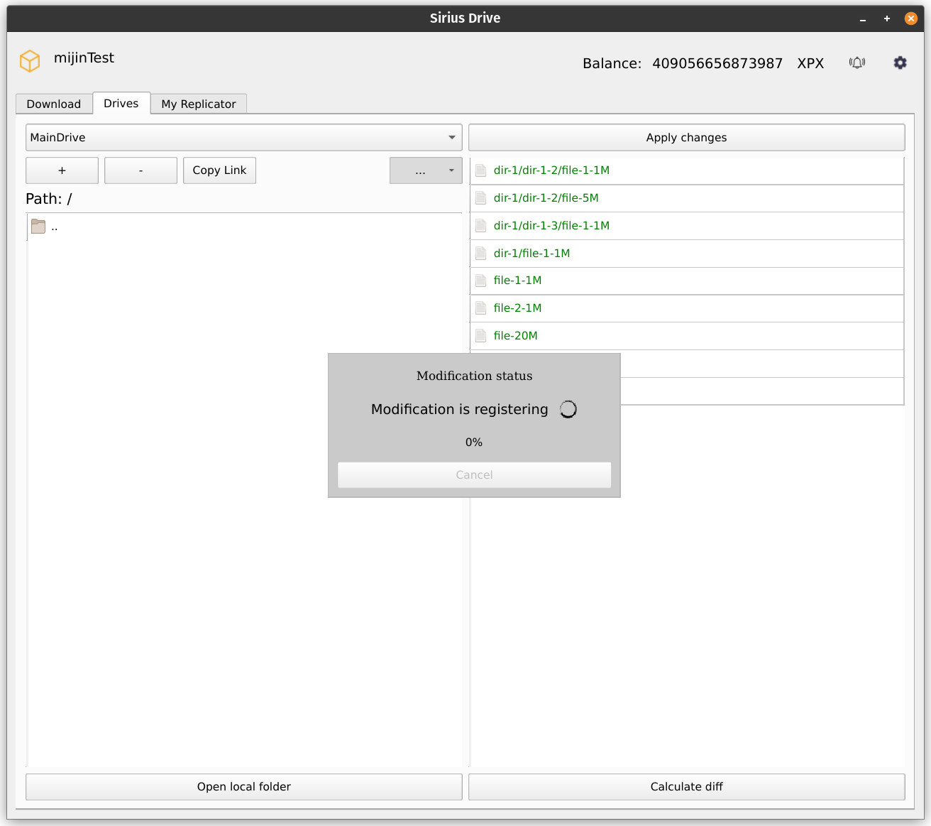 Drives Tab (Modification Is Registering)