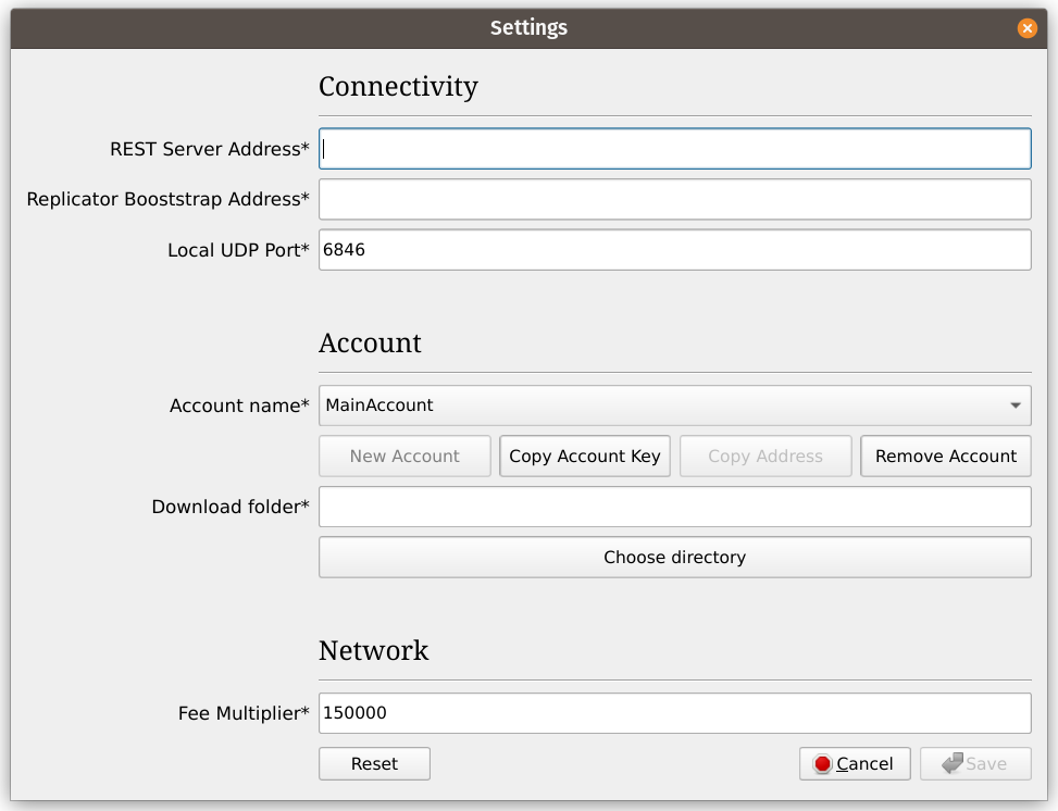 Settings Window